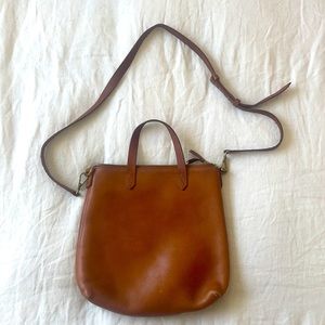 Madewell zip top transport crossbody leather bag